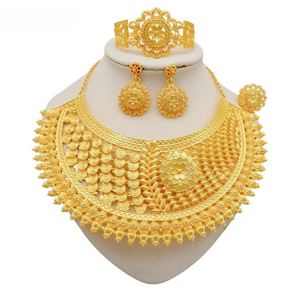 Moroccan Dubai Gold Color Jewelry Set For Women