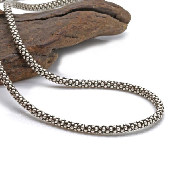 Real Silver Necklace Men Women Thai Silver Corn Necklace