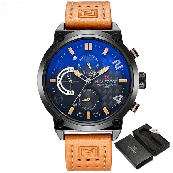 Casual Sport Watches Men Top Brand Luxury Military Leather Wrist Watch