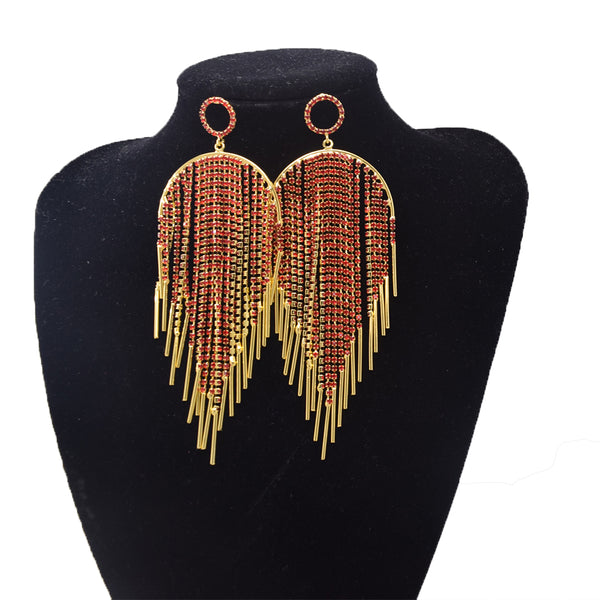 Wonderful Rhinestone Colorful Earring for Women Long Tassel Drop Earrings