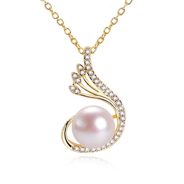 New Feather Pearl Pendant 100% Real Natural Freshwater Pearl Necklace