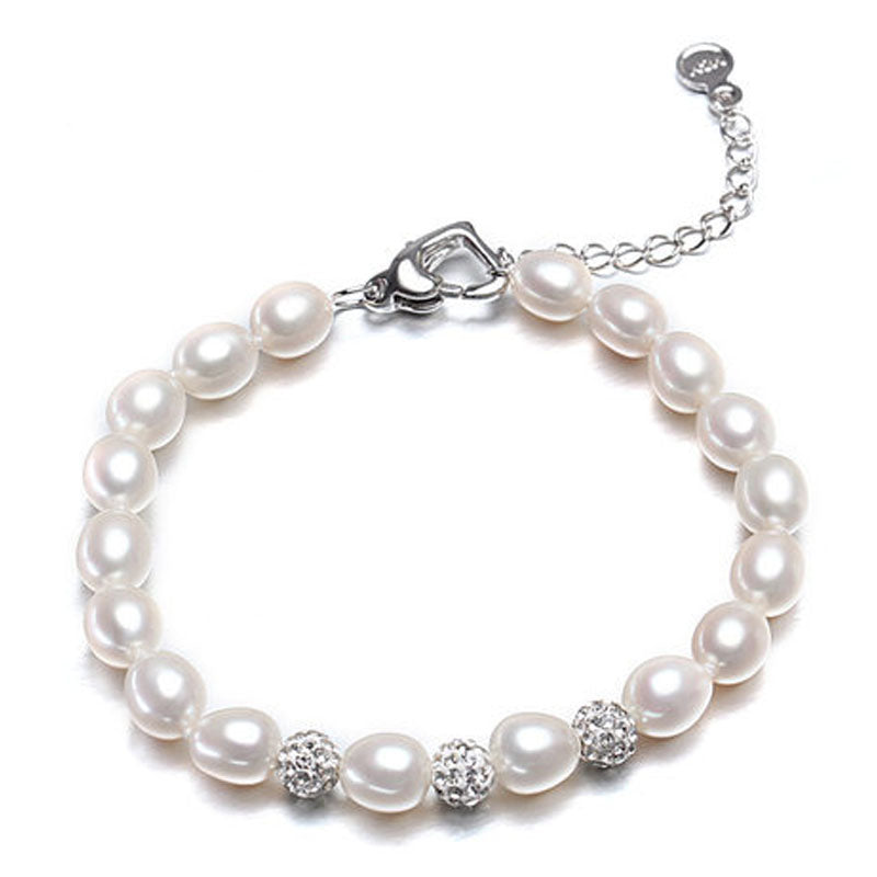 Charm Bracelet Pearl Jewelry Zircon Crystal Ball Bracelet