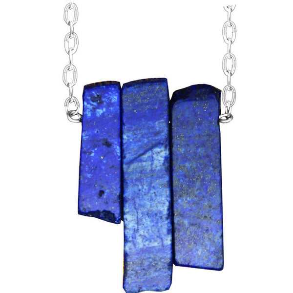 Irregular Rectangle Lapis Lazuli Amethysts Necklace