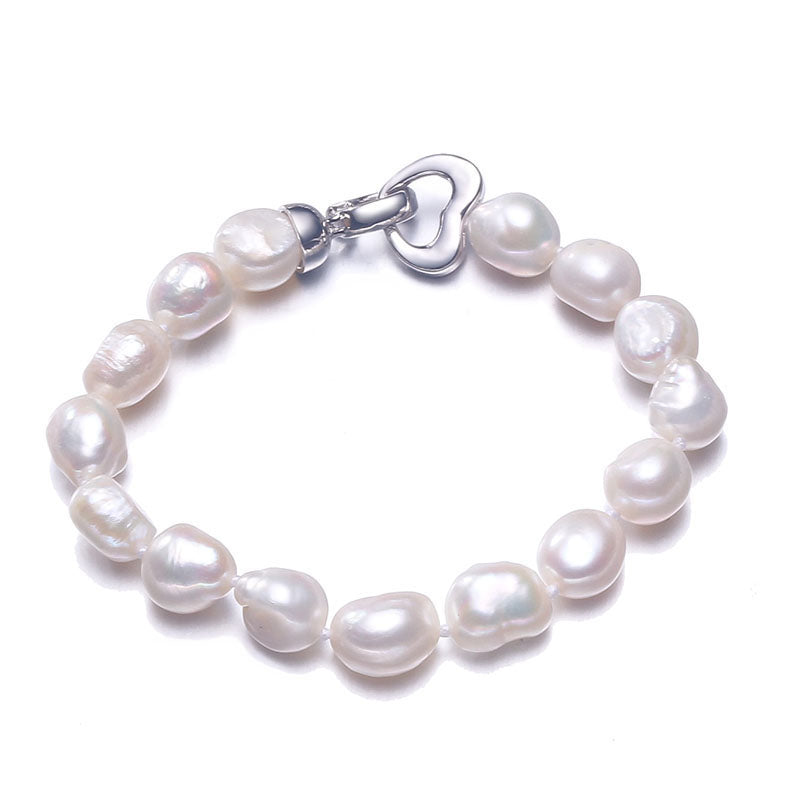 Baroque Pearl Jewelry Bracelet, 6-10mm White Natural Pearl Bracelet For Women