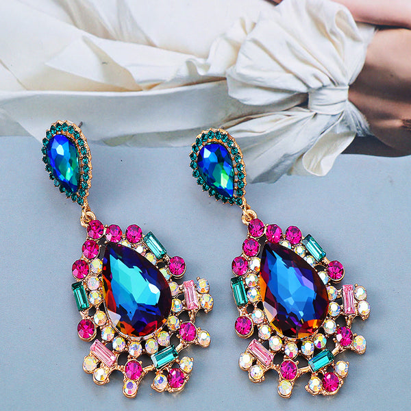 New Bohemia Colorful Crystal Drop Earrings