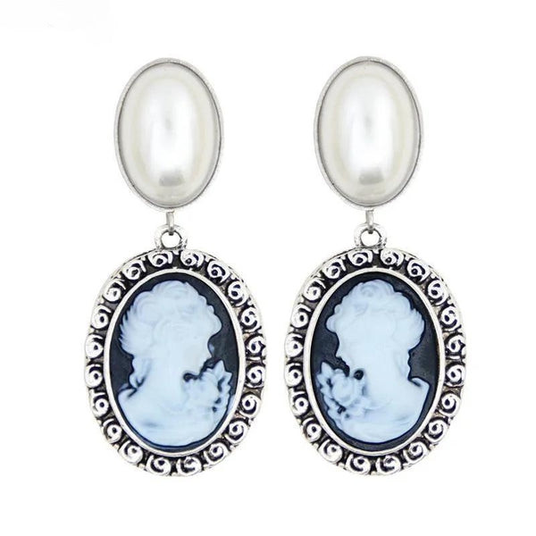 Oval Pearl Earrings Stud For Women