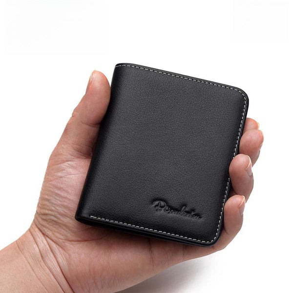 DENIM Super Soft Genuine Leather Men Wallet Luxury RFID Business Card Holder