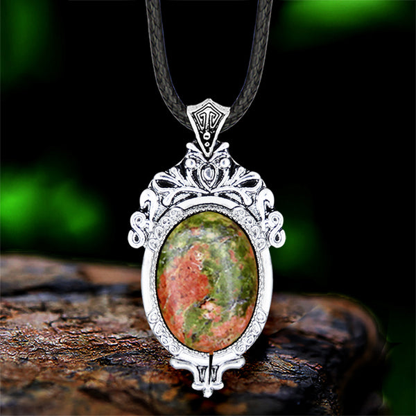 Flower Pendant Natural Stone Unakite Lapis Lazui Sets For Women