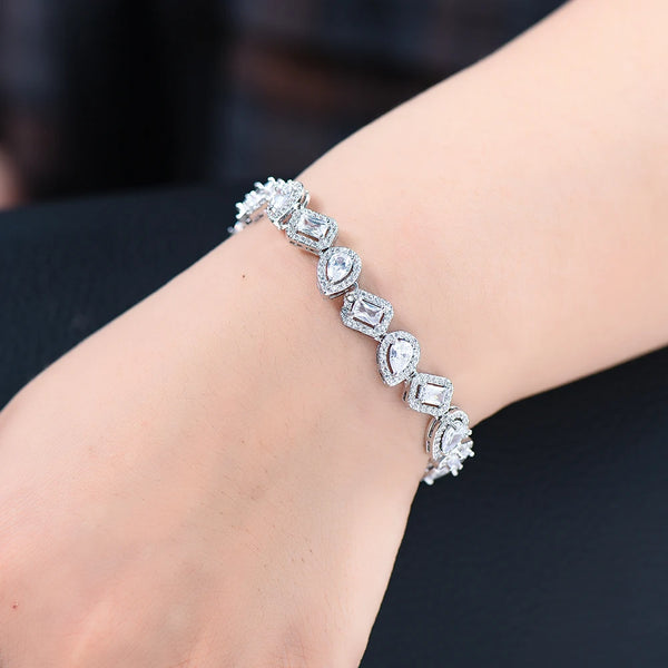 New Trendy Luxury African Sweet Sparkling Bangle Bracelet Women