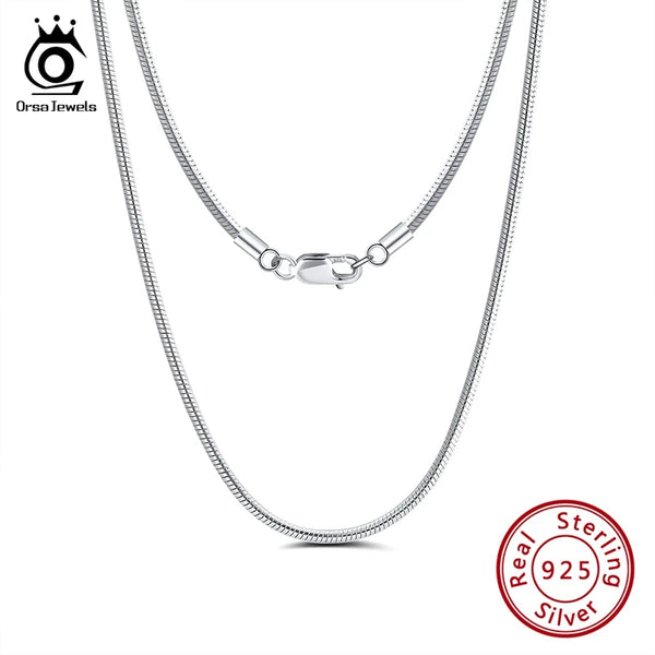 Fashion Italy Silver 925 1mm Round Snake Chain Necklace