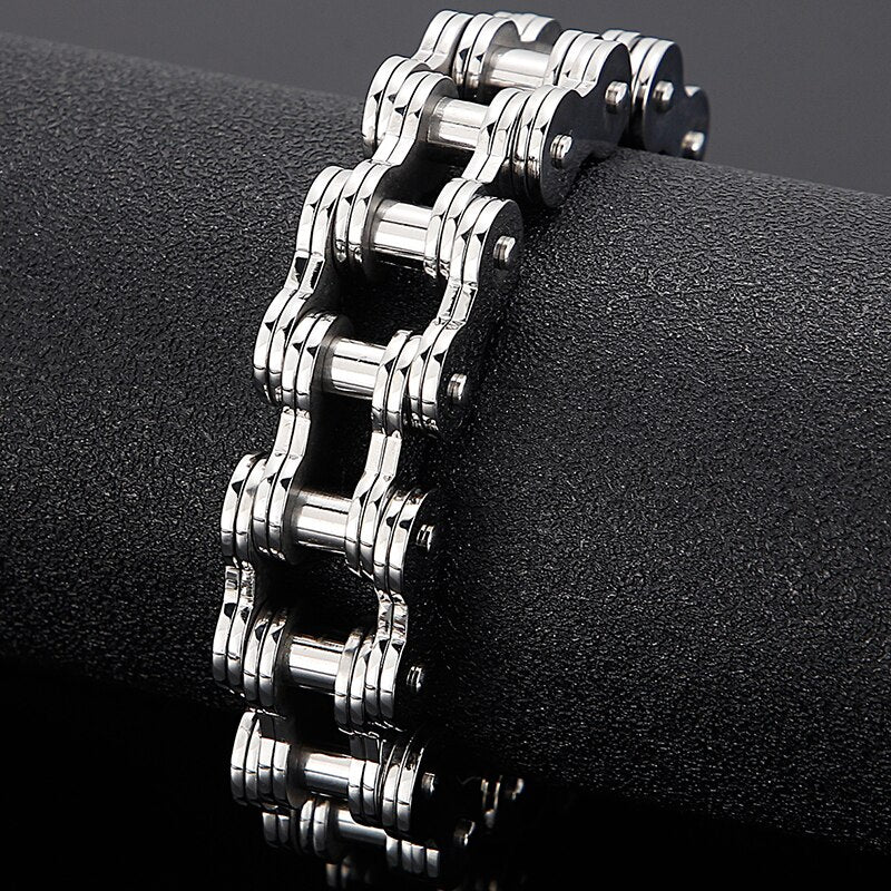 Stainless Steel Bicycle Biker Link Chain Bracelet For Men