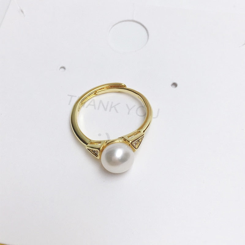 Pearl Ring  100% Real Natural Pearl Simple Fashion Ring