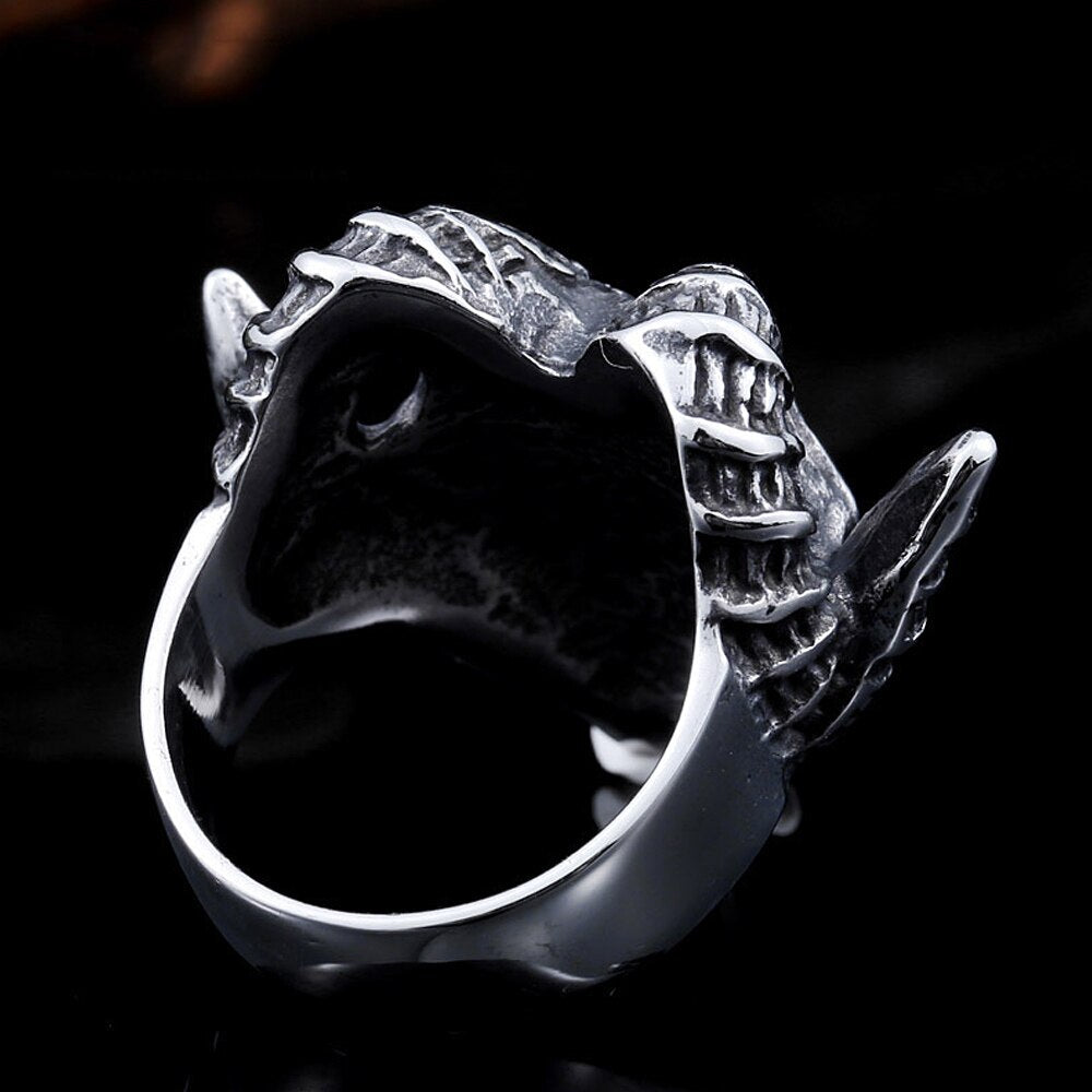 Gothic Demon Lucifer Retro Satan Ring For Men