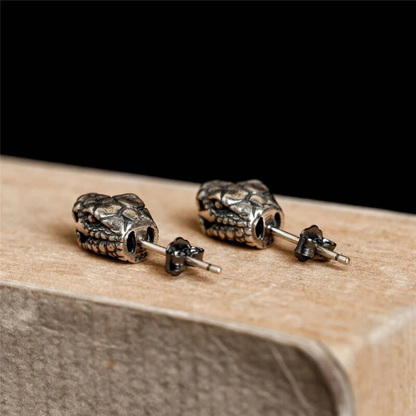 Punk Dark style 3D Cobra Head Personalized Stud Earrings