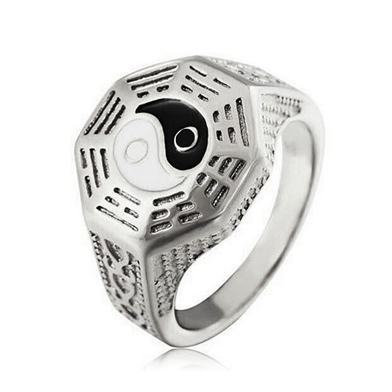 Chinese Style Gossip Yin Yang Symbol Rings for Men