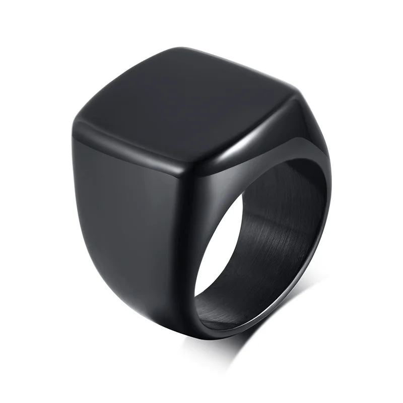 Cremation Ring, Black Urn Signet Rings