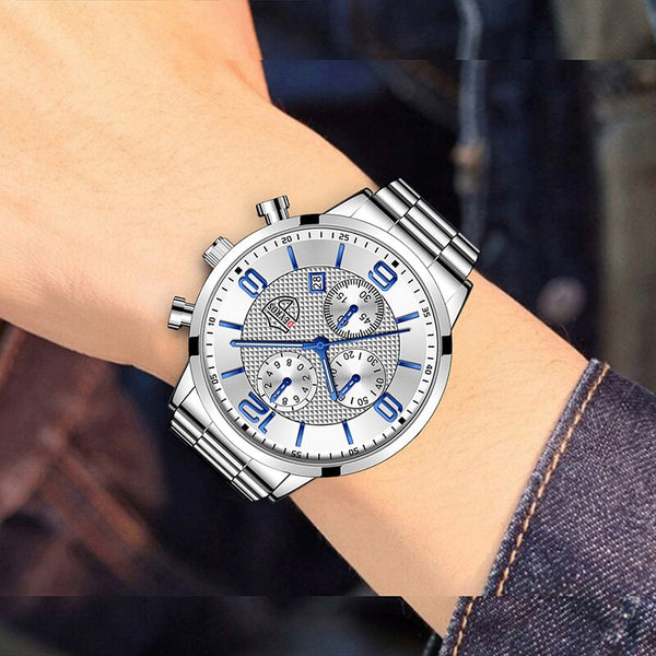 Luxury Business Men Watchs Stainless Steel Quartz WristWatch