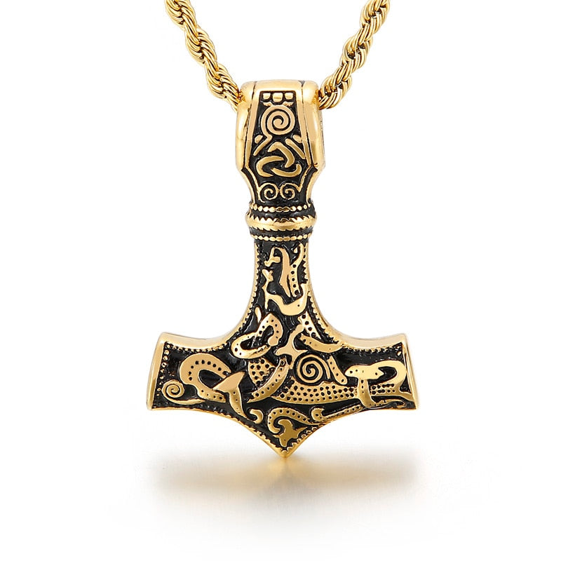 Vintage Totem Viking Pendant Necklace for Men