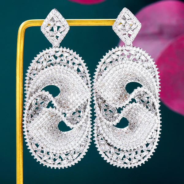 High Quality Iced out Hip Hop Big Earrings For Women Wedding Geometric Earring