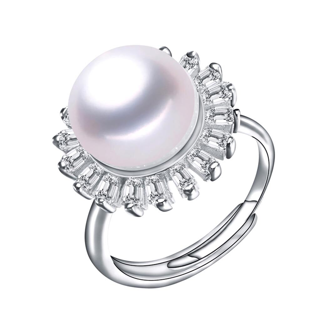 High Quality White Natural Freshwater Pearl Rings For Women