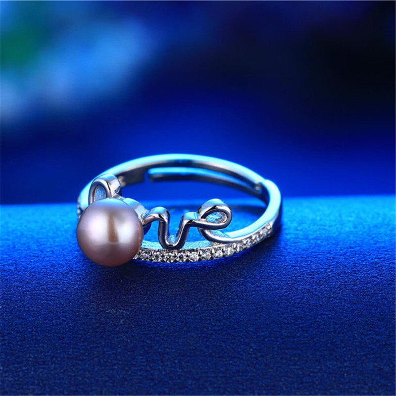 6-7mm White Genuine Natural Pearl Ring