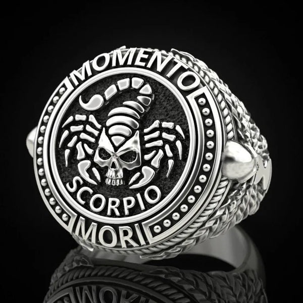 Vintage Exquisite Punk Style Black Silver Color Scorpio Skull Poison Scorpion Ring for Men