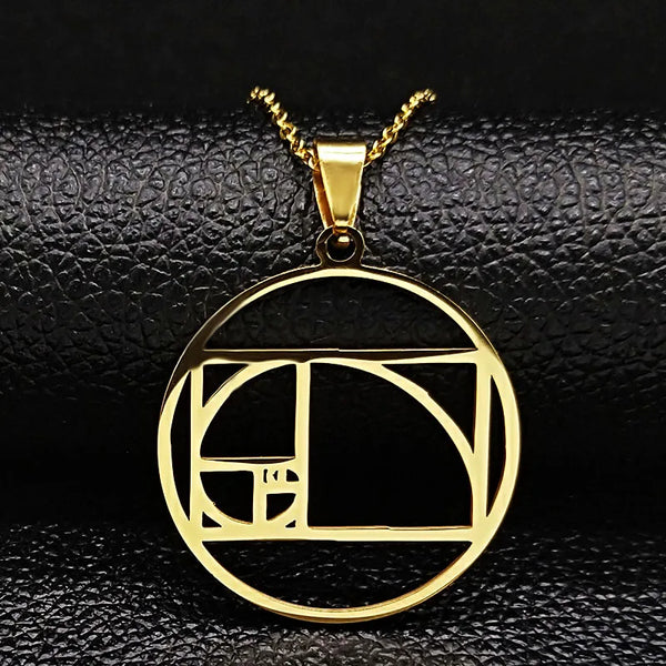 Fashion Metatron's Cube Stainless Steel Necklace Chain Women Gold Color Necklaces Pendants