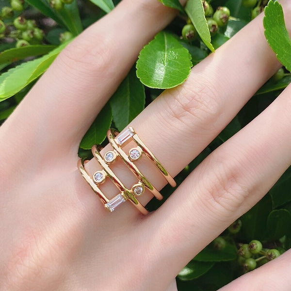 585 Rose Gold Finger Knuckle Rings for Women