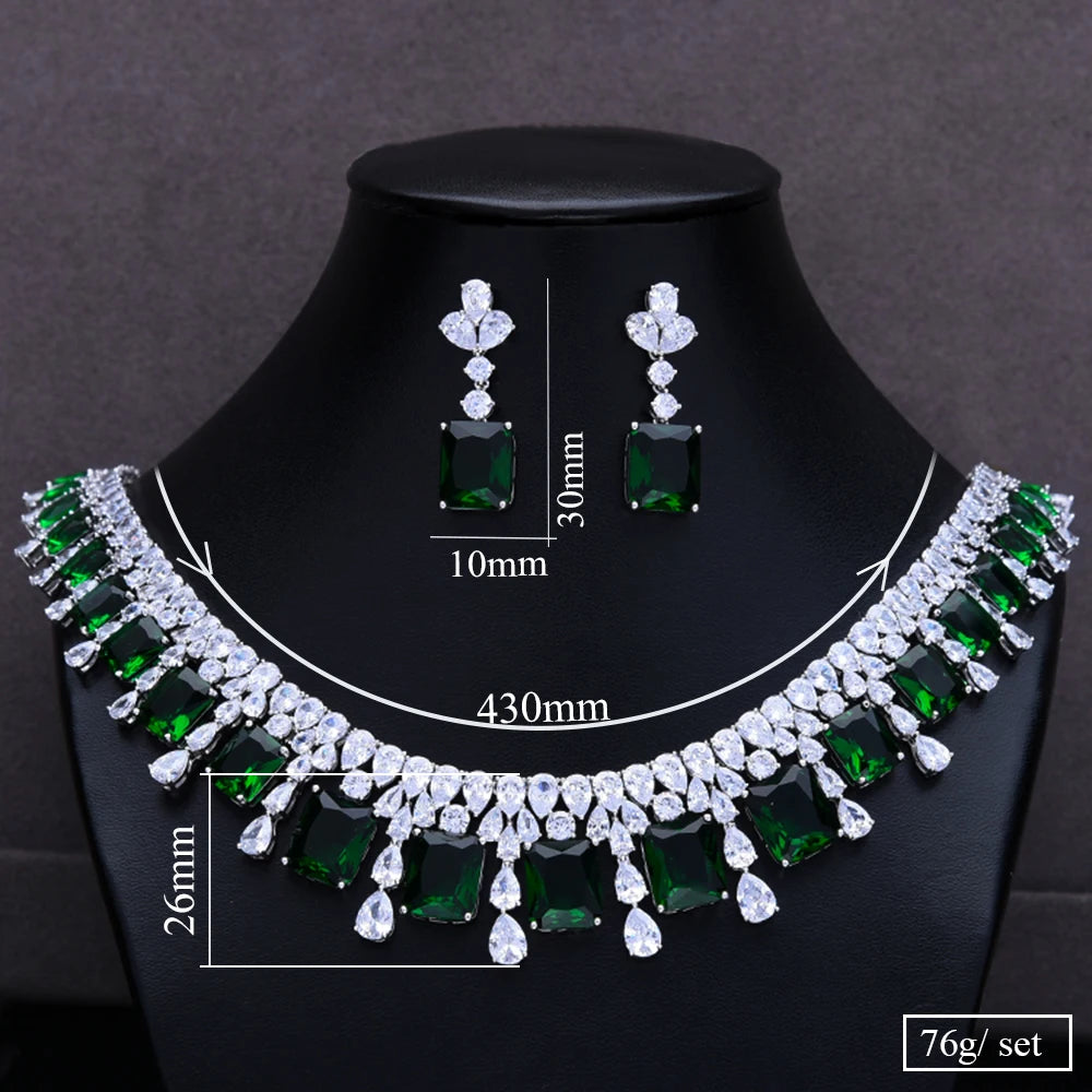 Luxury 4PCS Necklace Bracelet Earrings Ring Sets for Women