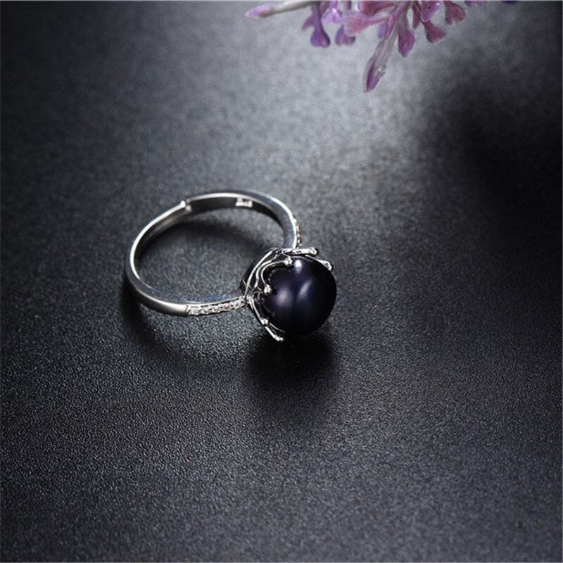 Eight-claw crown 8mm AAAA natural freshwater pearl ring for women gift