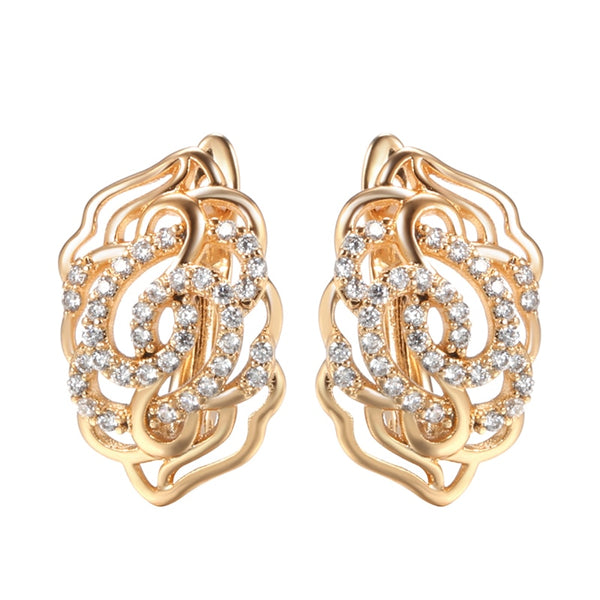 585 Rose Gold Earrings Spain Embossed