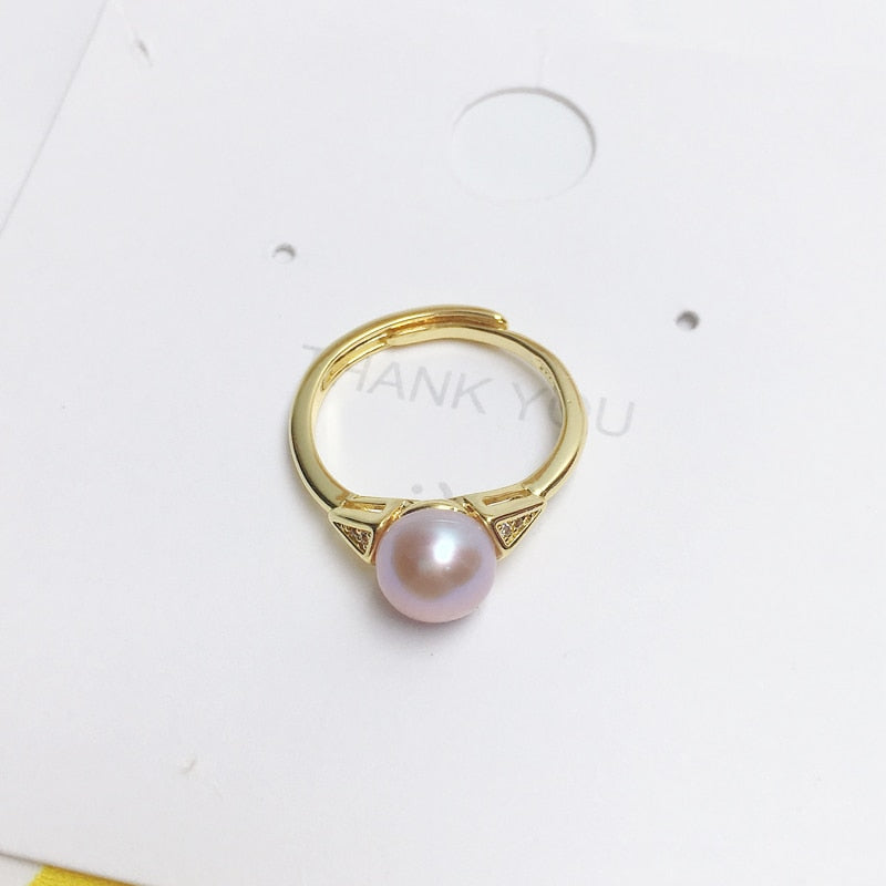 Pearl Ring  100% Real Natural Pearl Simple Fashion Ring