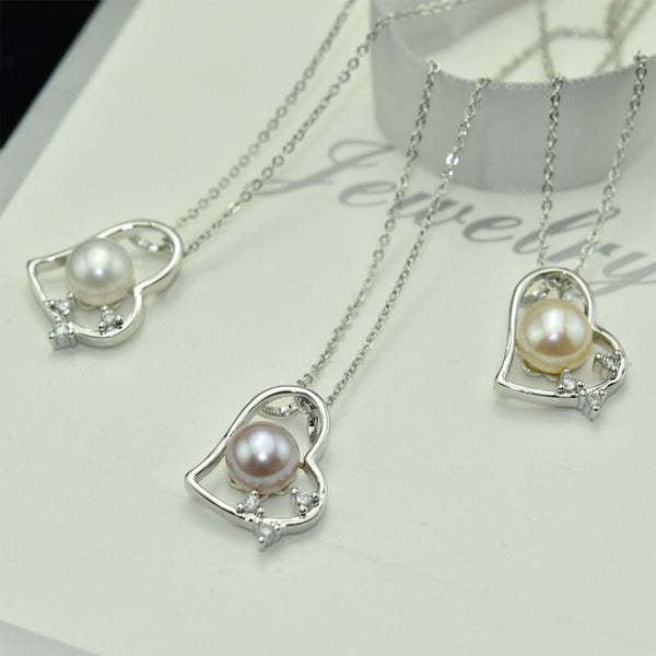 Pearl Necklace Natural Freshwater Pearl Heart Love Pearl Necklace Pendant