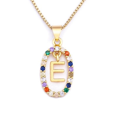 New Hot Sale Colorful 26 Letters A - Z Initial M S C K Alphabet Pendant Long Chain Necklace