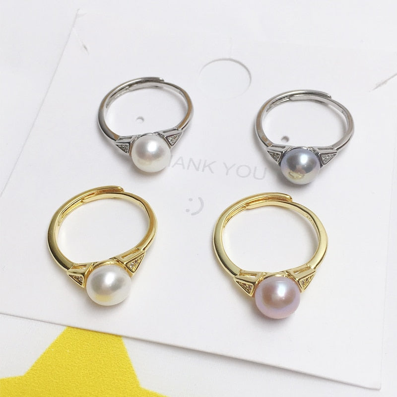 Pearl Ring  100% Real Natural Pearl Simple Fashion Ring