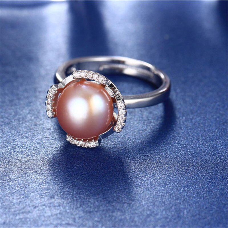 Round bump big AAAA 10-11mm natural freshwater pearl ring