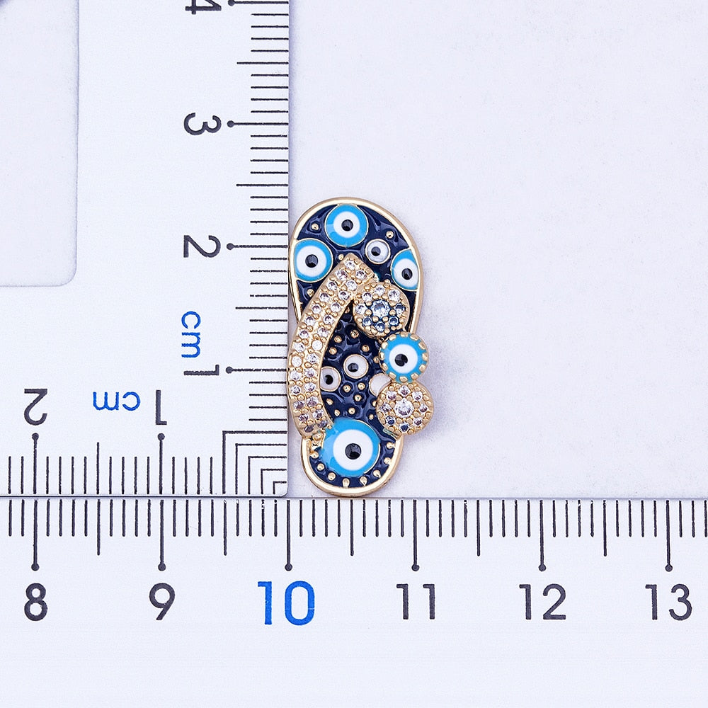 Mirco Pave CZ Rhinestone Enamel Slipper Pendant For Women