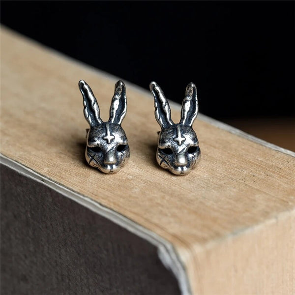 Gothic Style Creative Vintage Cross Bunny Stud Earring