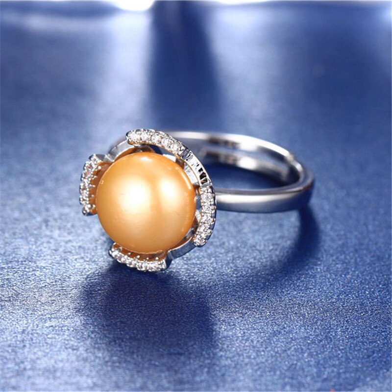 Round bump big AAAA 10-11mm natural freshwater pearl ring