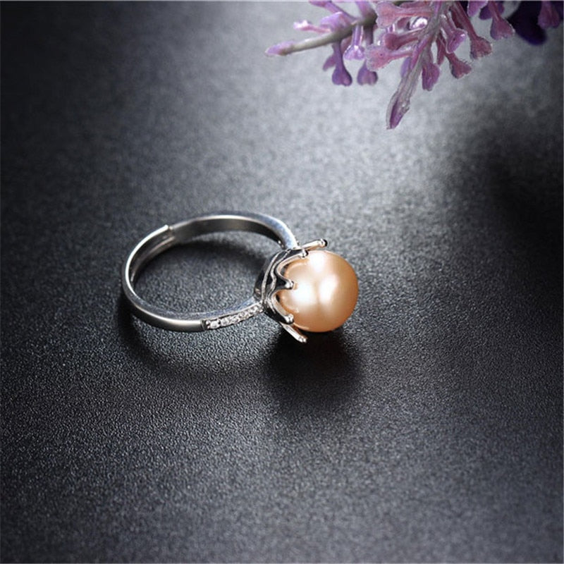 Eight-claw crown 8mm AAAA natural freshwater pearl ring for women gift