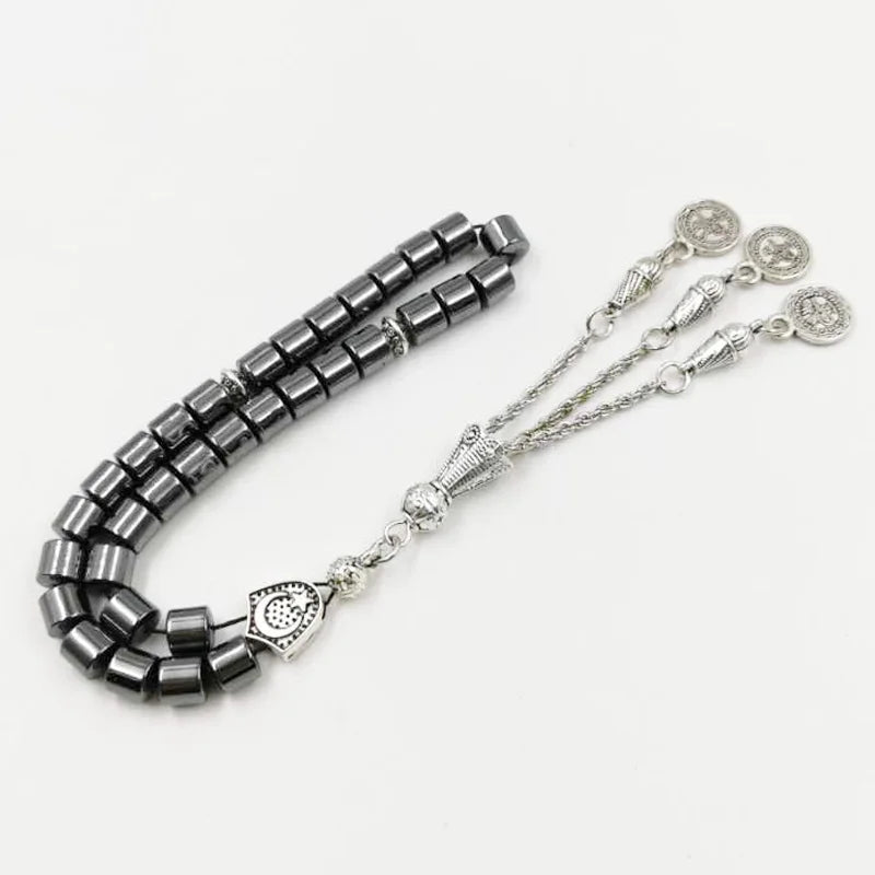 Natural Hematite Tasbih Ramadan special price For Muslim 33 prayer beads Islamic Rosary gift