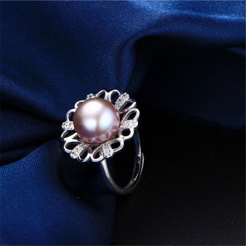 Love six petals flower 10-11mm natural freshwater pearl ring for women gift