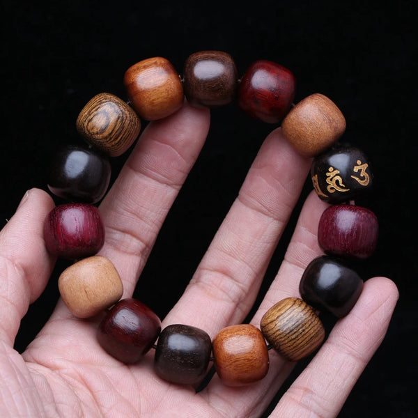 16mm Multicolor Wooden Bead Bracelet Men's and Women's