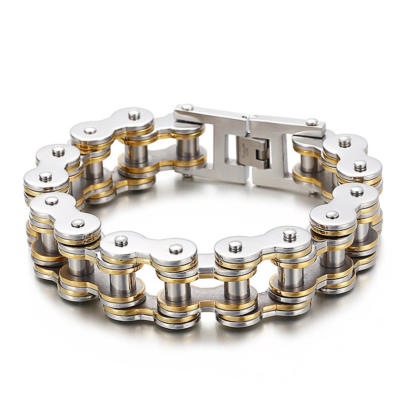 Stainless Steel Bicycle Biker Link Chain Bracelet For Men