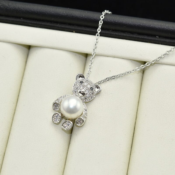 New Style Necklace Pearl Jewelry Natural Freshwater Pearls Bear Pendants