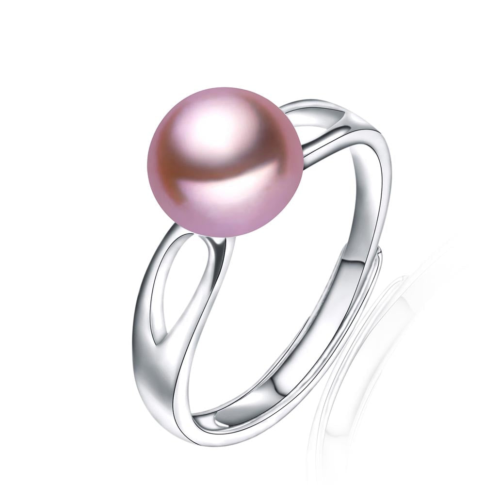 Fashion White Natural Pearl Adjustable Rings For Women