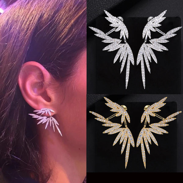 Summer fashionable Wing feather detachable Stud Earrings