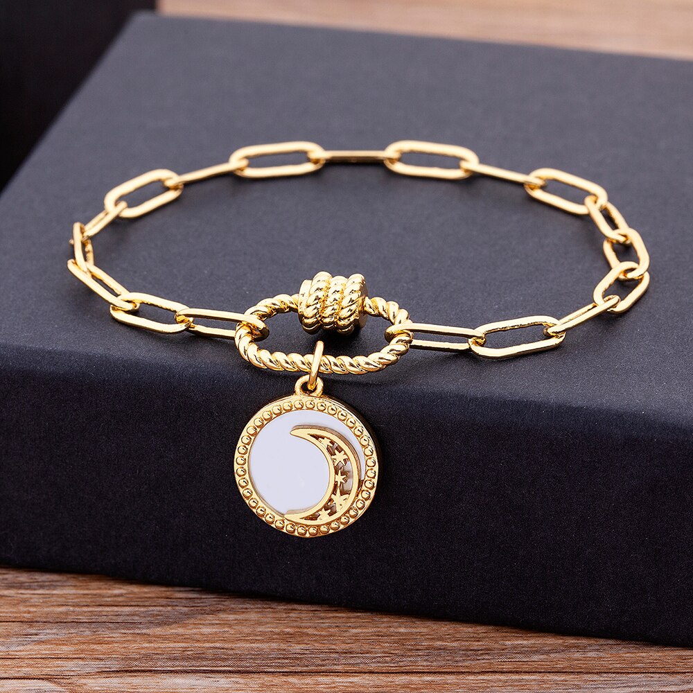 Classic Various Shapes Curb Cuban Chain Bangle For Women