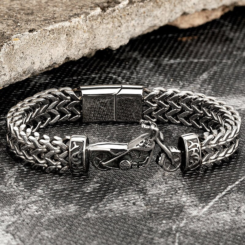 Stainless Steel Gold Chain Men Bracelet