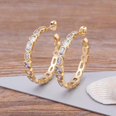 Top Quality Cubic Zirconia Hoop Earrings